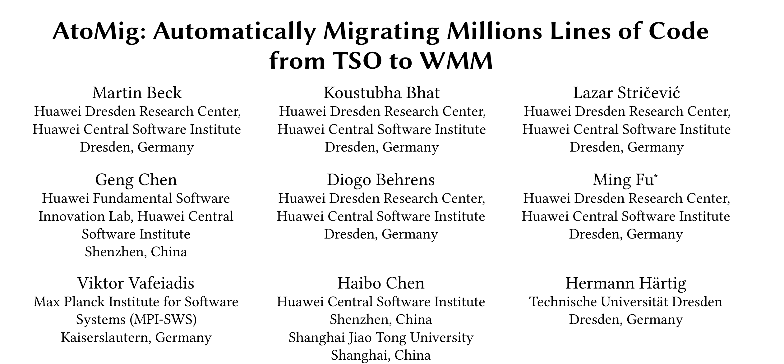 AtoMig Automatically Migrating Millions Lines Of Code From TSO AtoMig Automatically Migrating Millions Lines Of Code From TSO